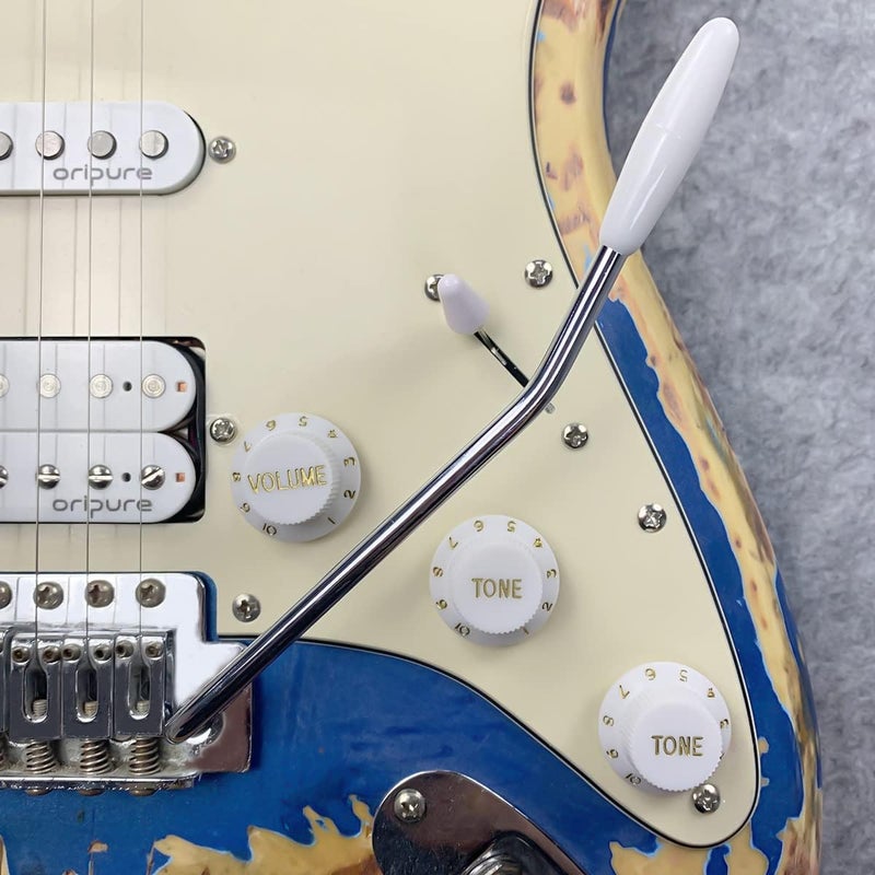 FLEOR Speed Control Knobs 1 Volume 2 Tone Guitar Knob Set Fit ST Style Electric Guitar Parts, White - Image 2